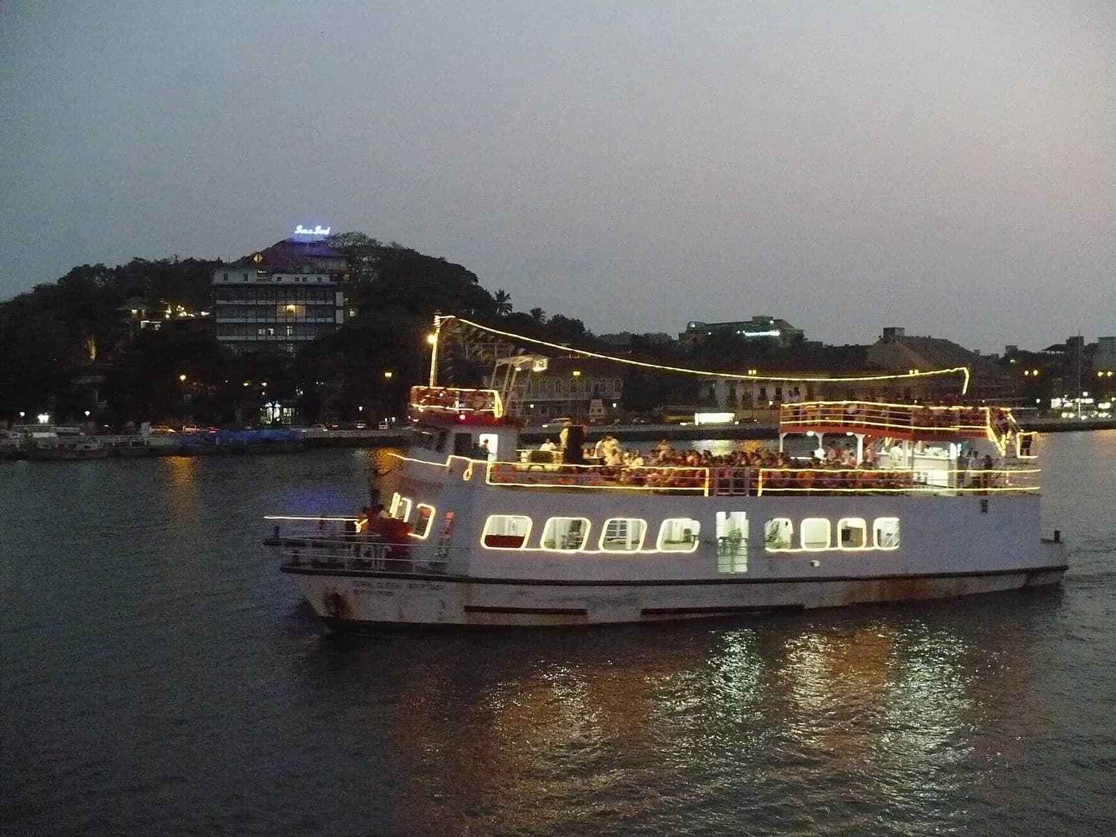 A cruise boat on the Mandovi river at Panaji, Goa