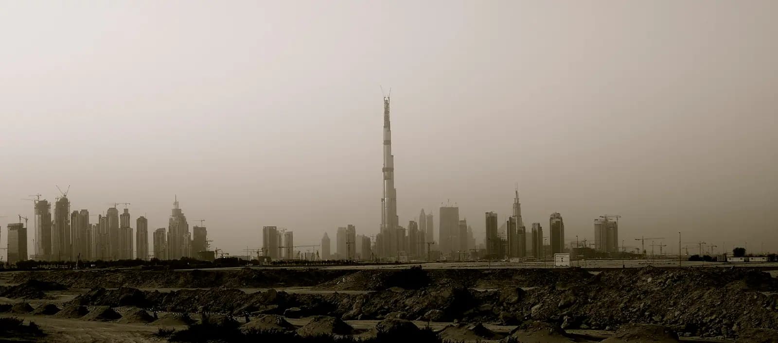 The Burj Khalifa rising above the Downtown Dubai skyline