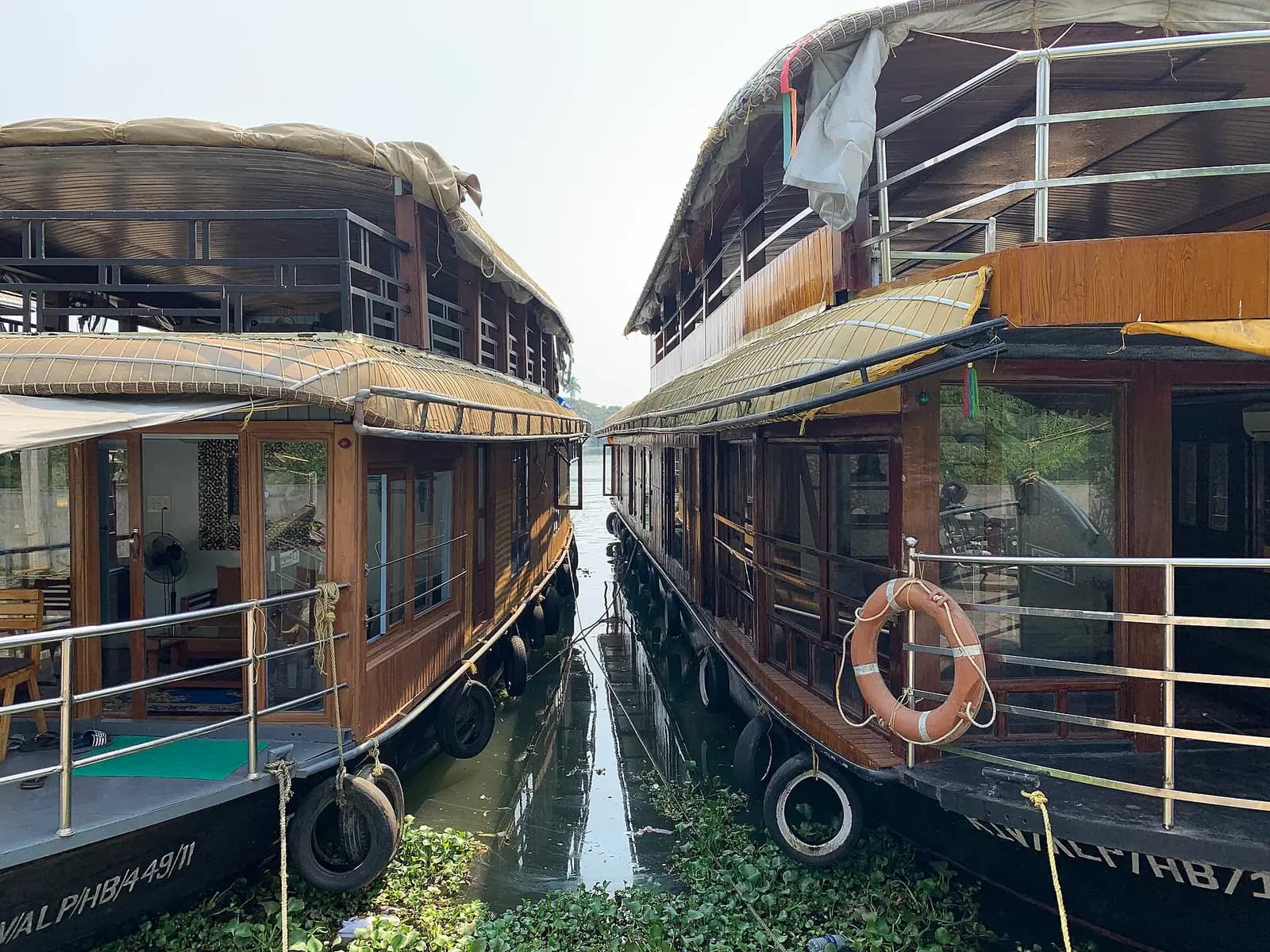 A Kerala houseboat moored on the Alappuzha backwaters