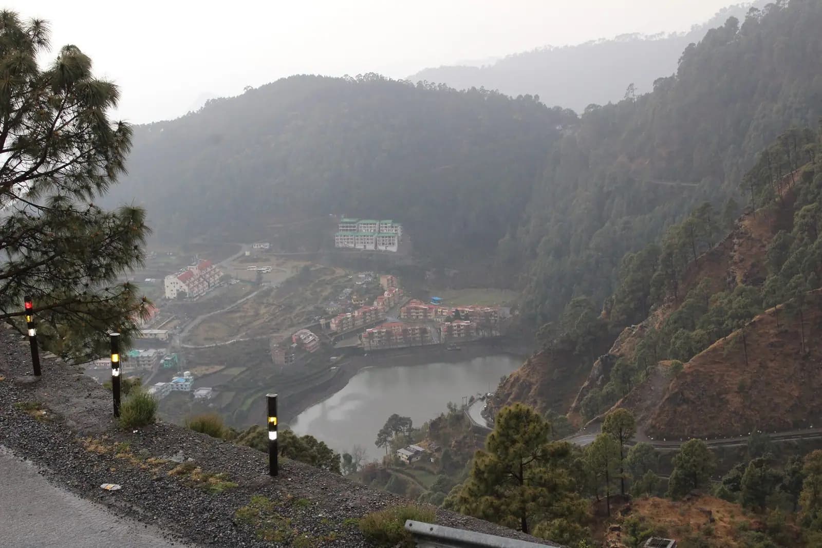 Forested Kumaon ridges surrounding the lake town of Nainital, Uttarakhand