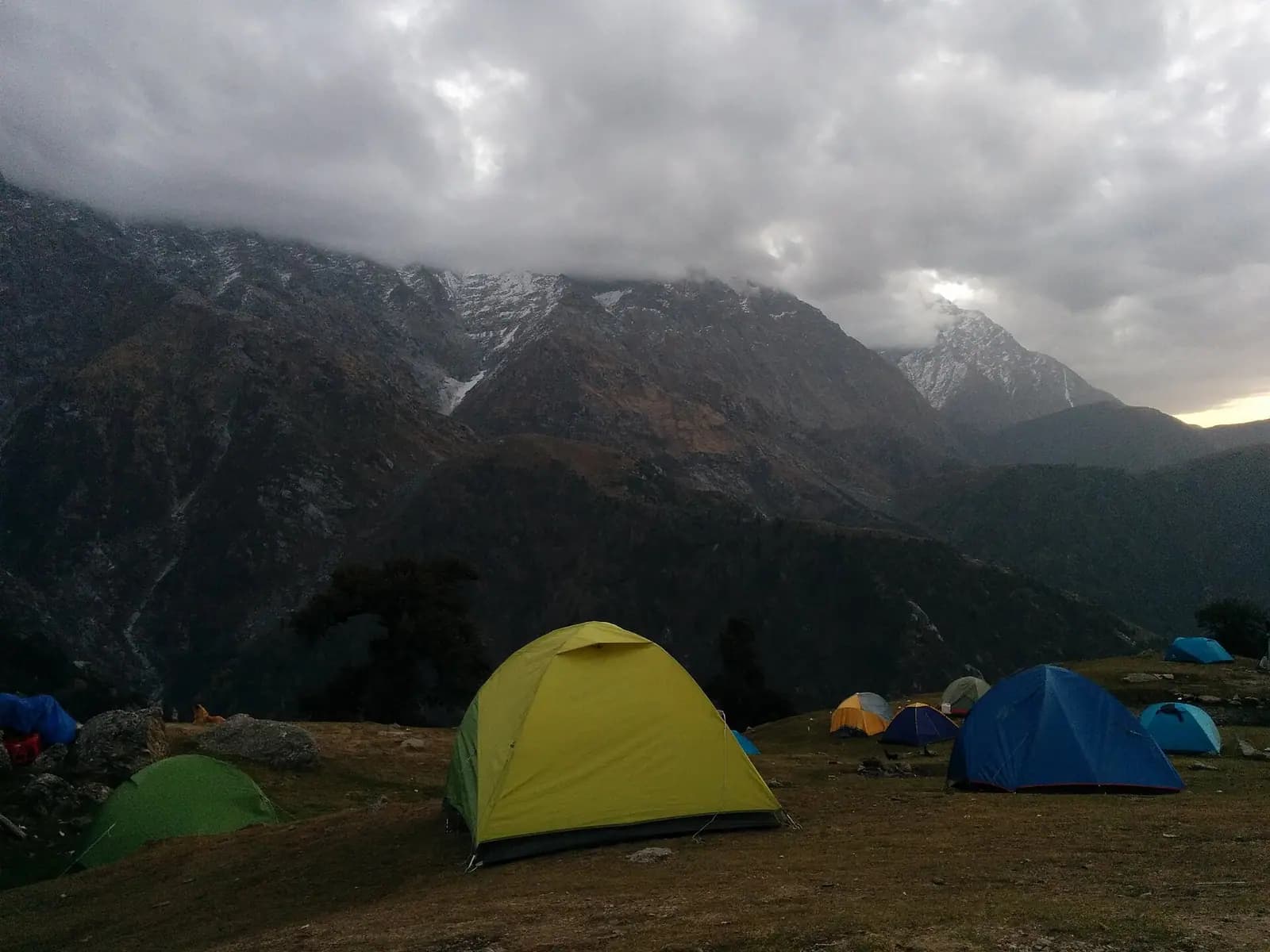 Night camping on Triund hill above McLeod Ganj, Himachal Pradesh