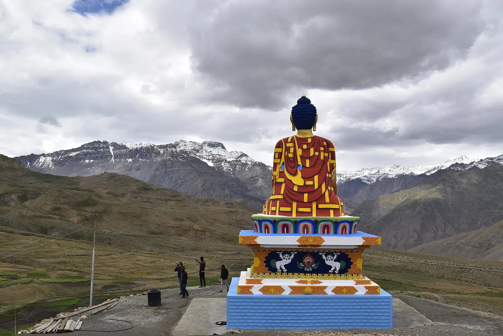 The Buddha statue at Langza looking out over the Spiti mountains