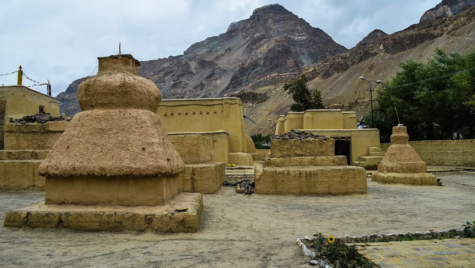 Mud-walled chortens and halls of Tabo Monastery, Spiti Valley